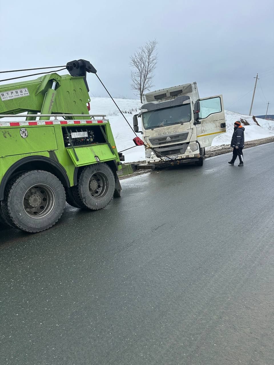 Лебёдка в работе